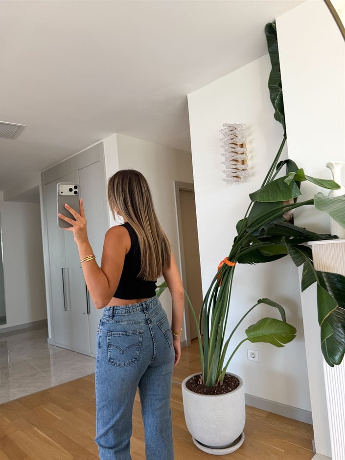 Kera Fitilli Crop Atlet - Siyah