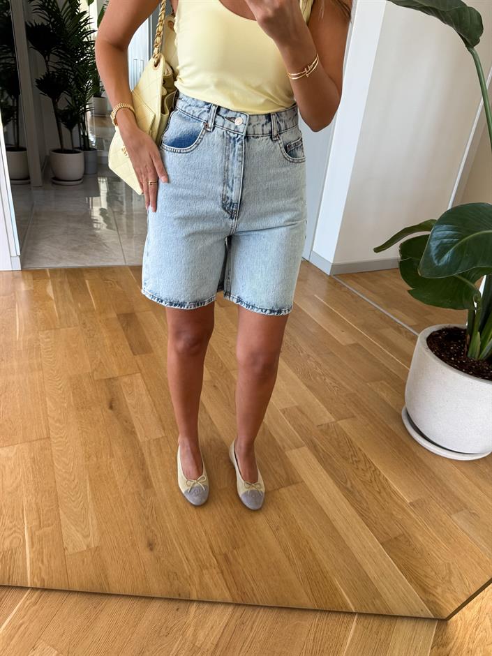 Kleo Şehir Boy Denim Şort  - Açık mavi