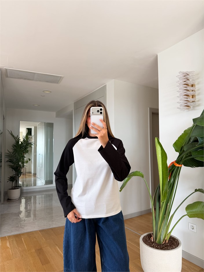 Kolu Renkli Sweatshirt - Siyah