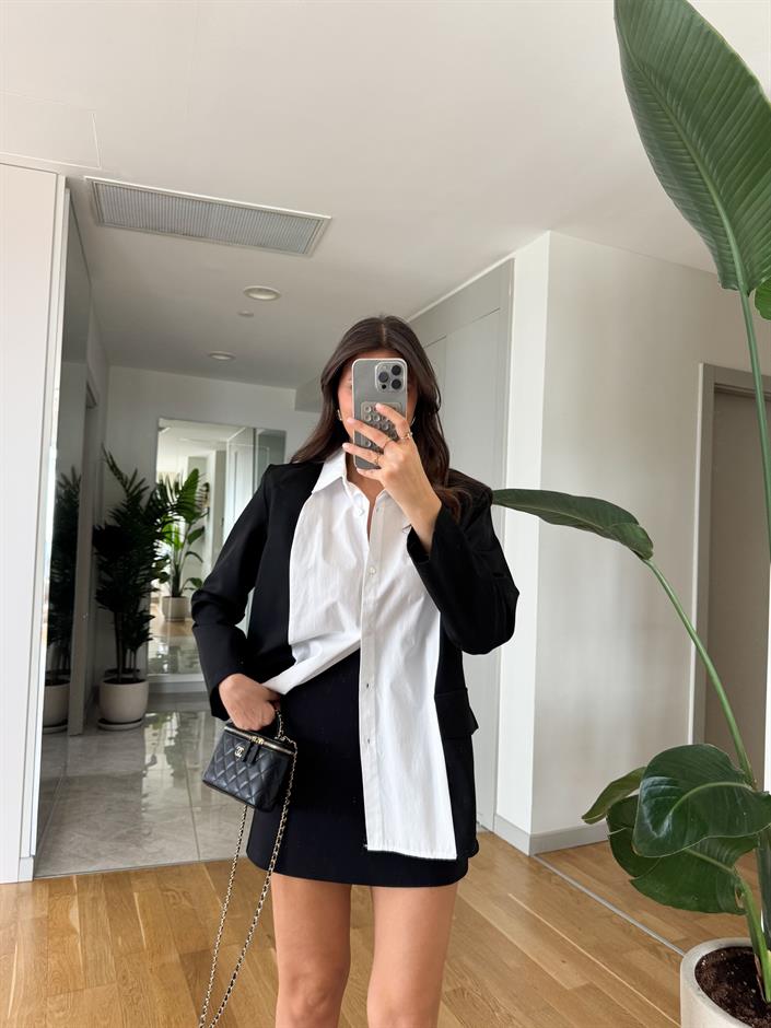 Kontrast Renkli Tasarım Gömlek