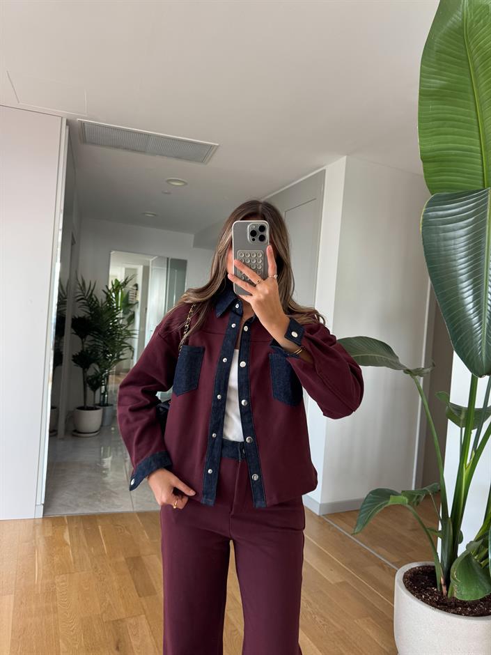 Kot Garnili Eşofman Takımı - Bordo