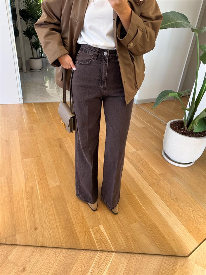 Koyu Kahve Wide Leg Jean
