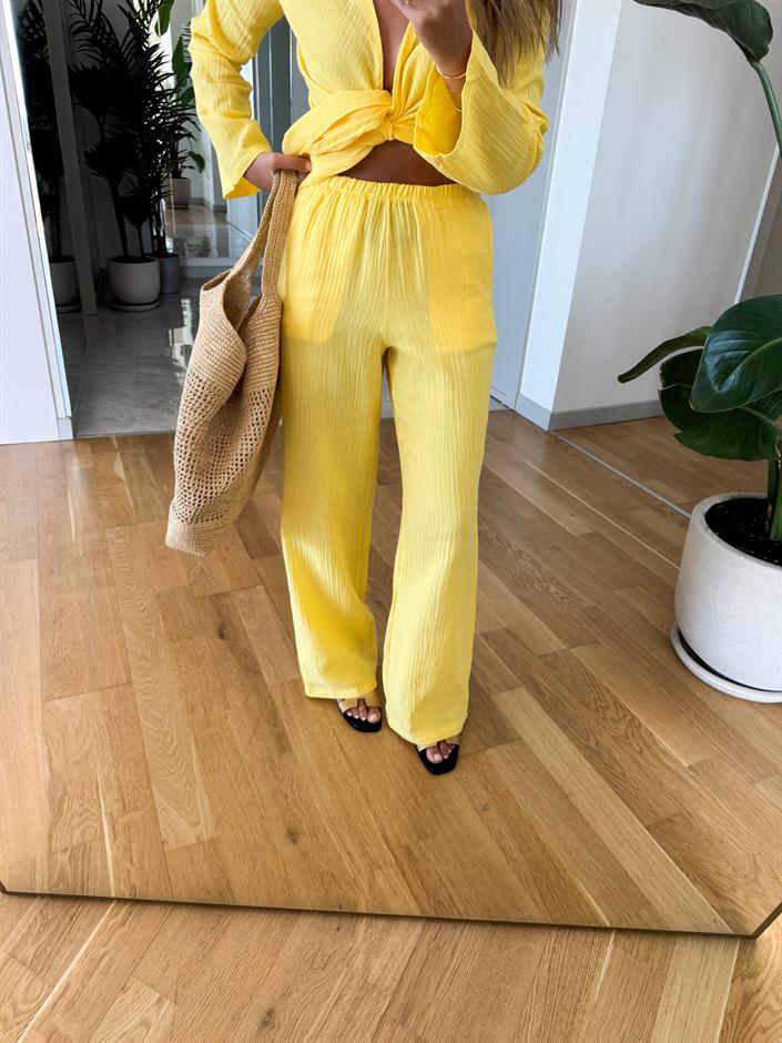 Label Bluz Pantolon Takım - Sarı