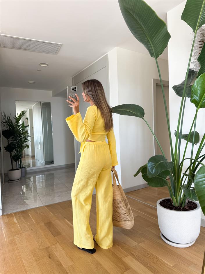 Label Bluz Pantolon Takım - Sarı