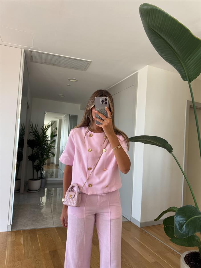 Lagune Ceket Pantolon Takım - Pembe
