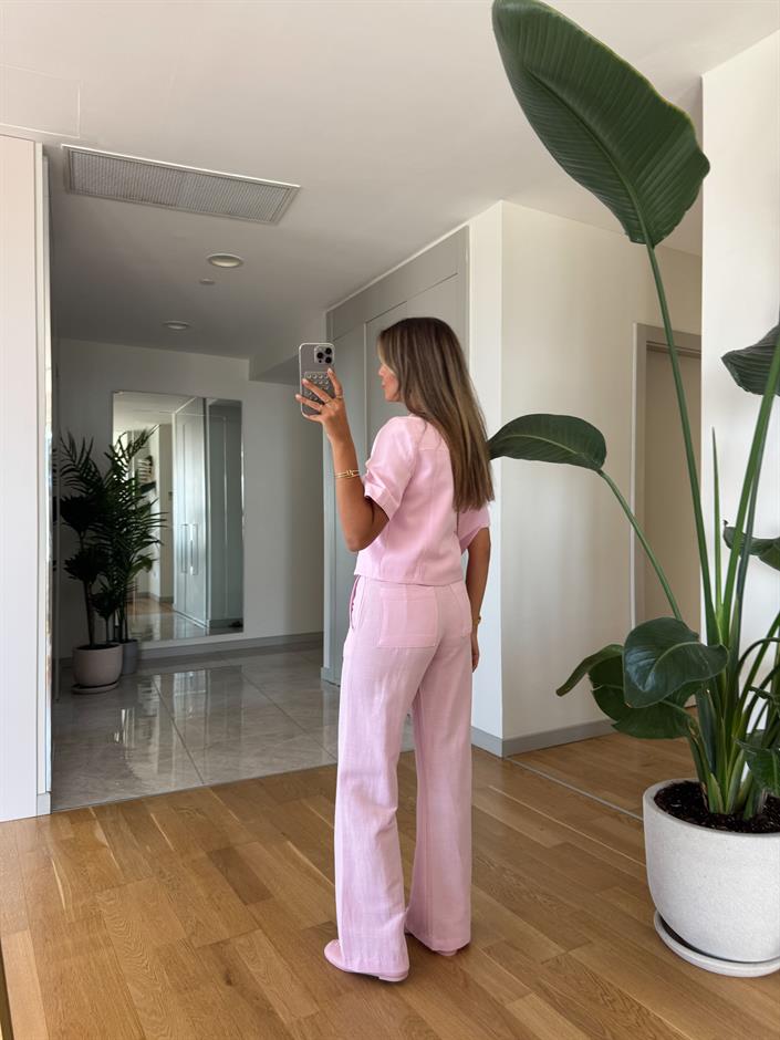 Lagune Ceket Pantolon Takım - Pembe