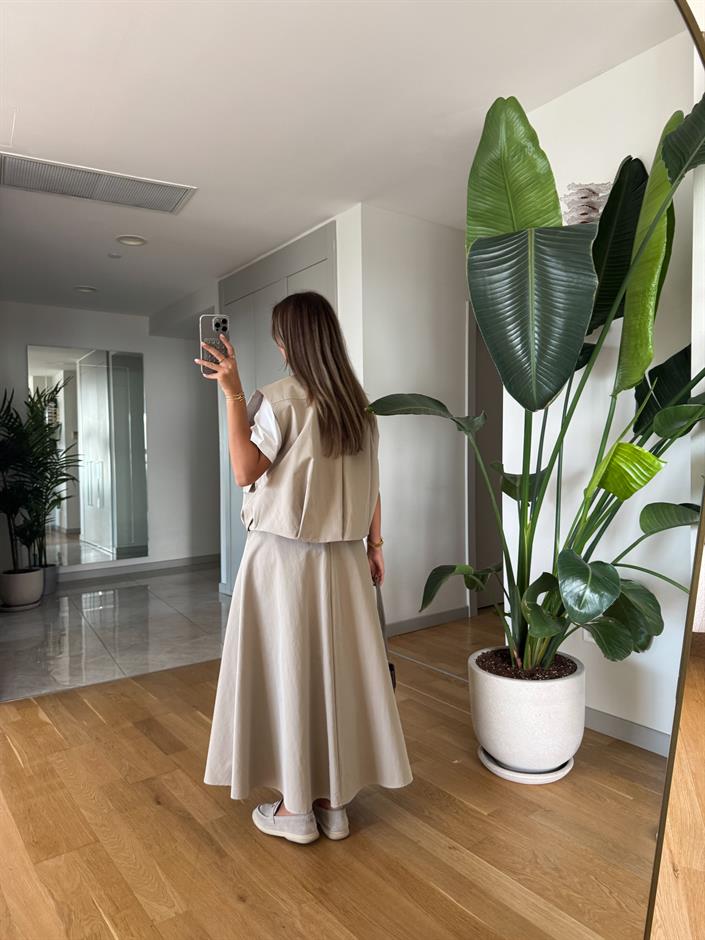 Larimar Yelek Etek Takım - Taş