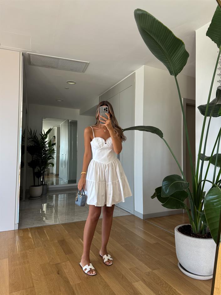 Laura Mini Elbise - Beyaz