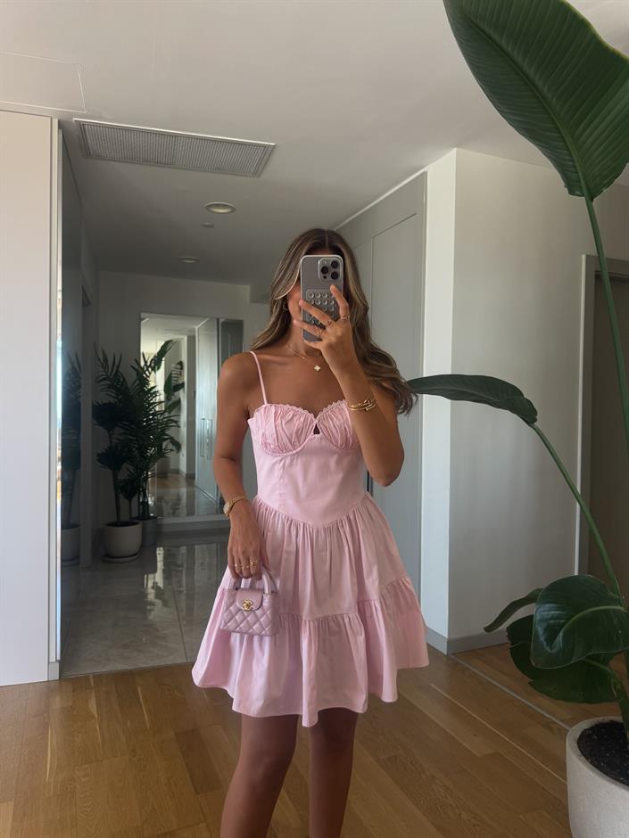 Laura Mini Elbise - Pembe