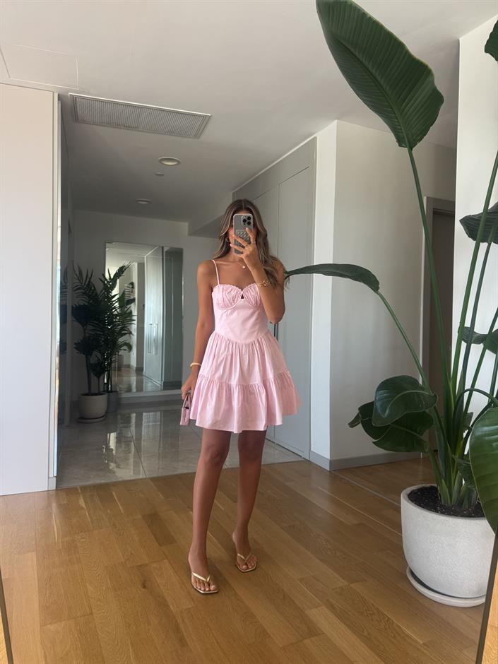 Laura Mini Elbise - Pembe
