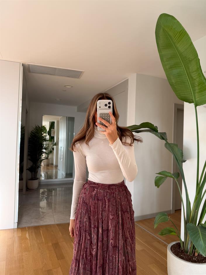 Lindy  Balıkçı Yaka Bluz - Ekru