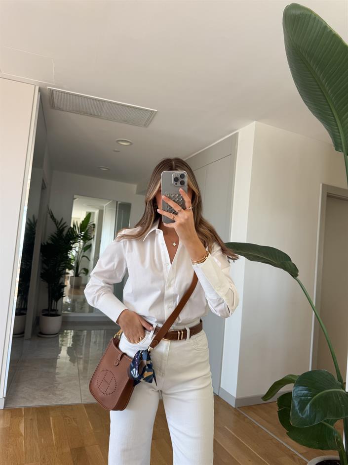 London Beyaz Poplin Gömlek