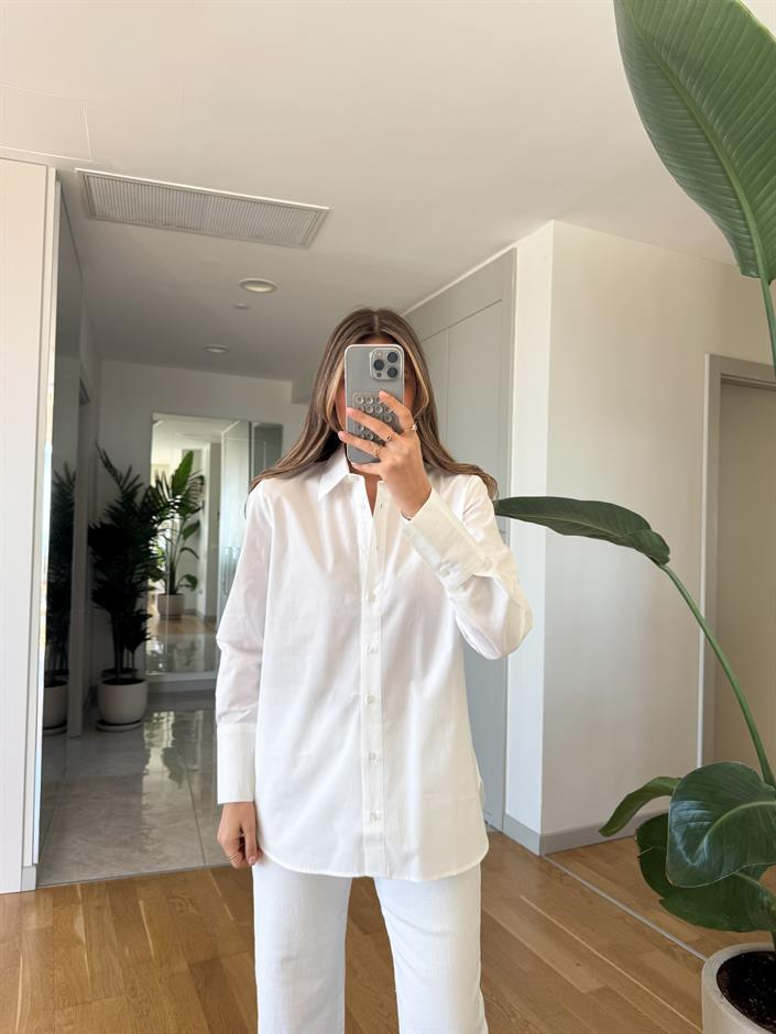 London Beyaz Poplin Gömlek