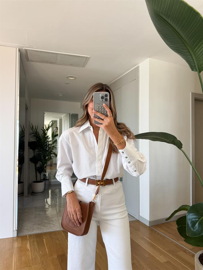 Lorry Poplin Beyaz Gömlek