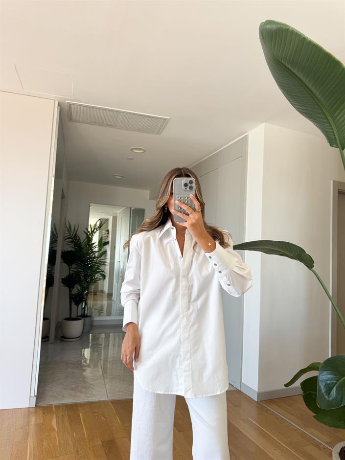 Lorry Poplin Beyaz Gömlek