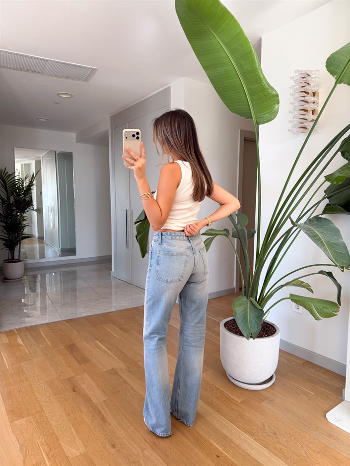 Lucia Yüksek Bel Straight Jean - Açık Mavi