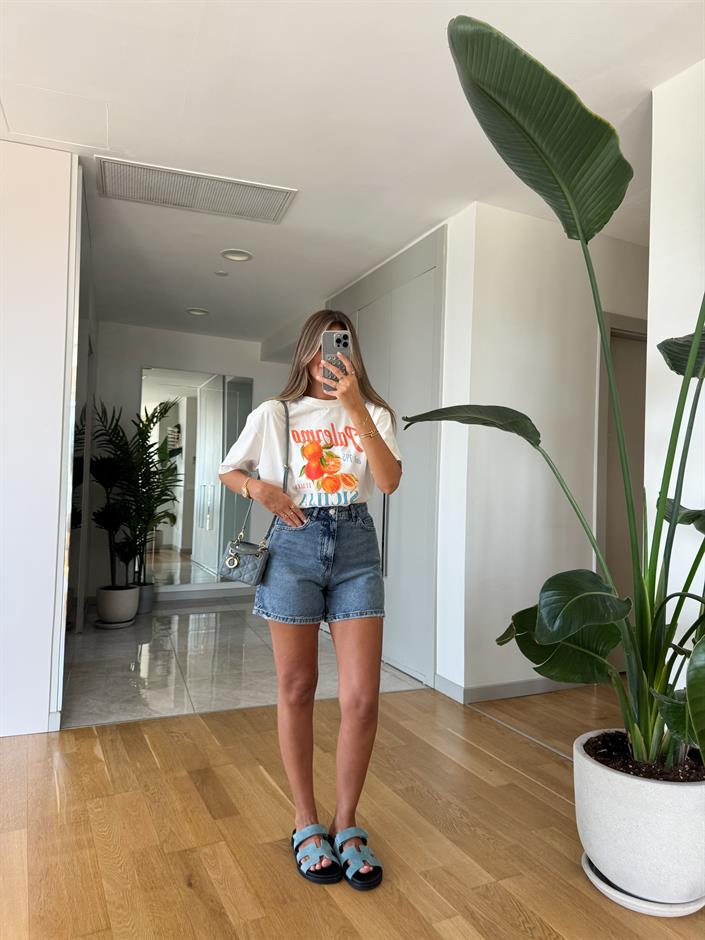 Luna Denim Şort - Koyu Mavi