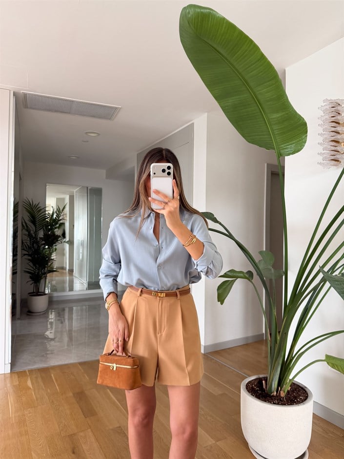 Lyocell Premium Gömlek - Bebe Mavi