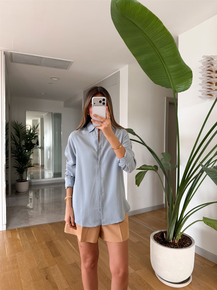 Lyocell Premium Gömlek - Bebe Mavi