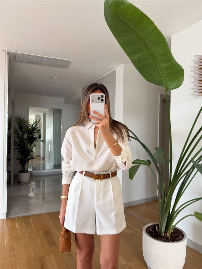 Lyocell Premium Gömlek - Ekru