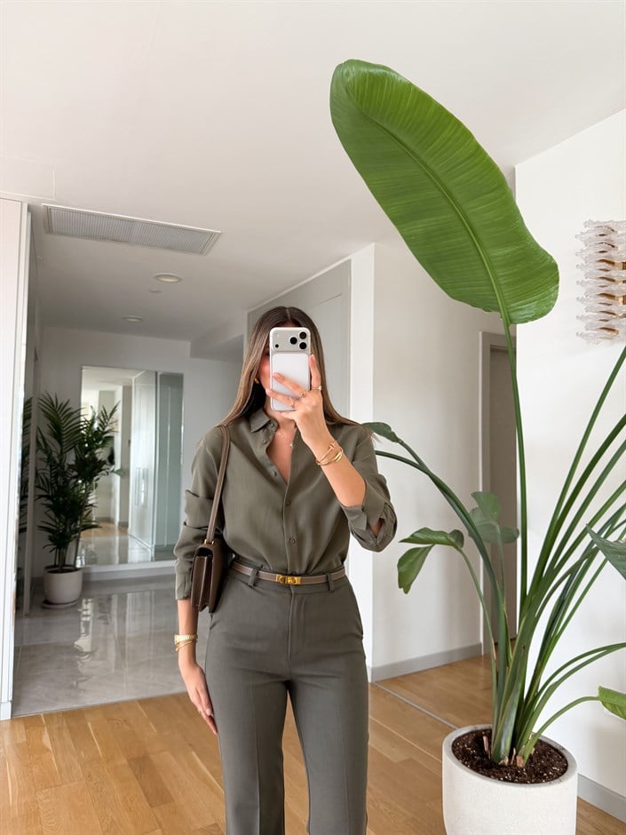 Lyocell Premium Gömlek - Haki 