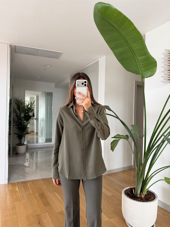 Lyocell Premium Gömlek - Haki 