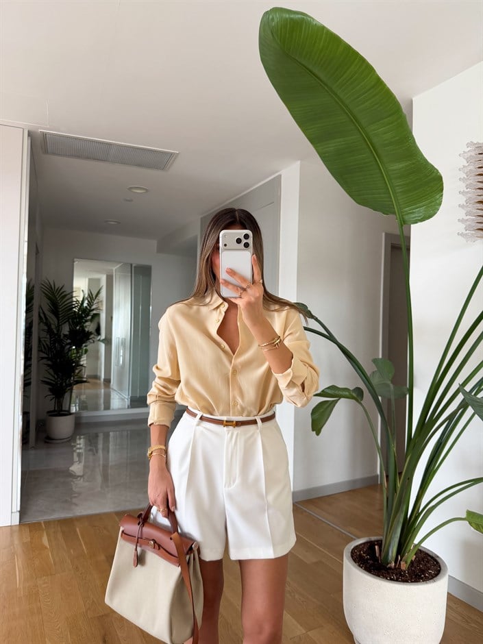 Lyocell Premium Gömlek - Sarı