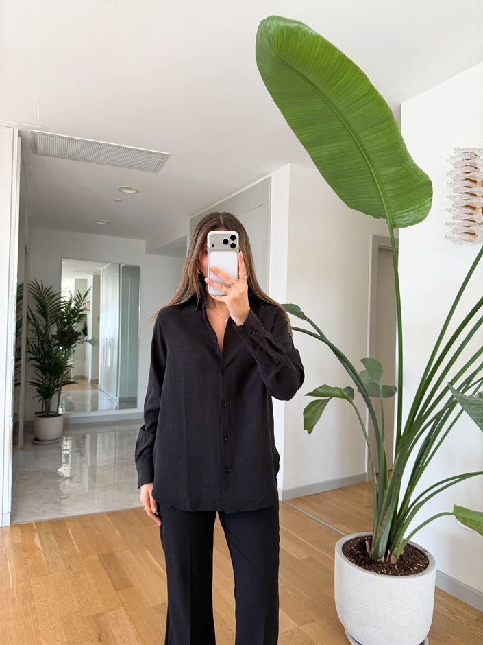 Lyocell Premium Gömlek - Siyah