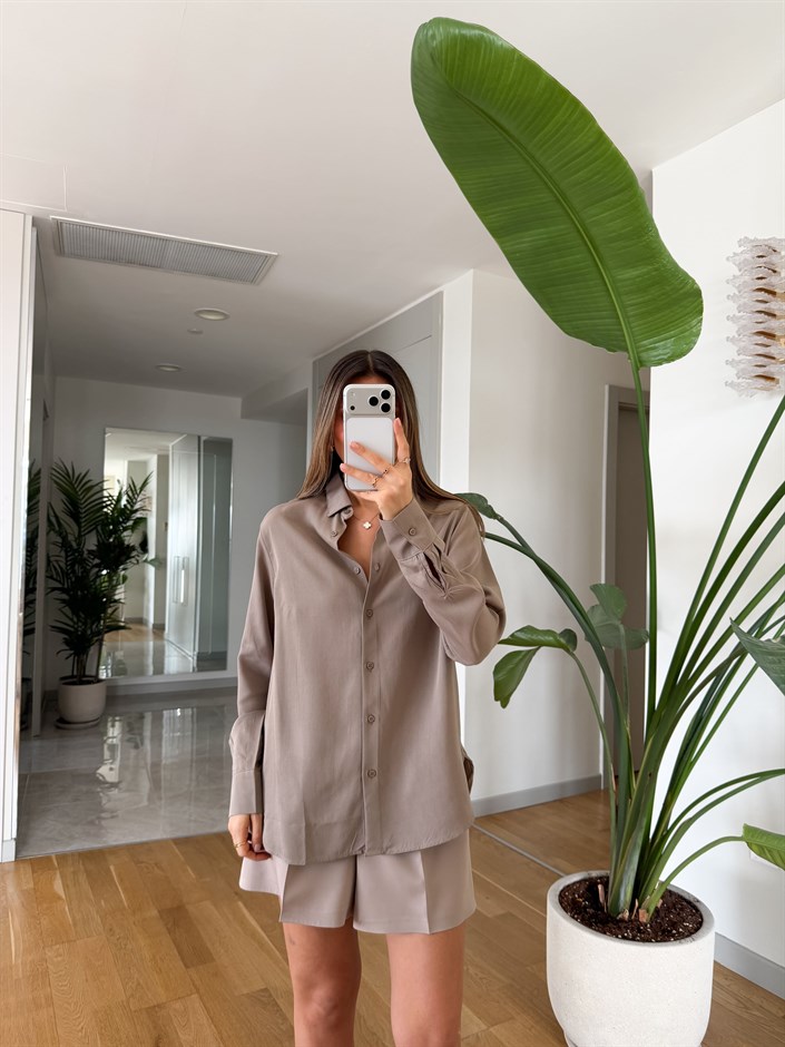 Lyocell Premium Gömlek - Vizon