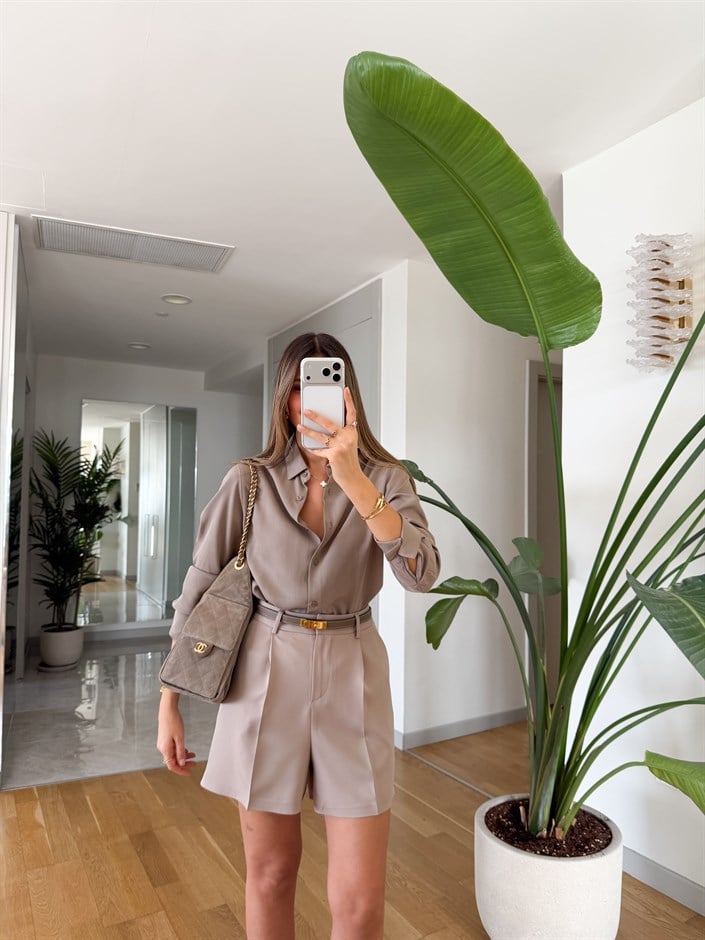 Lyocell Premium Gömlek - Vizon