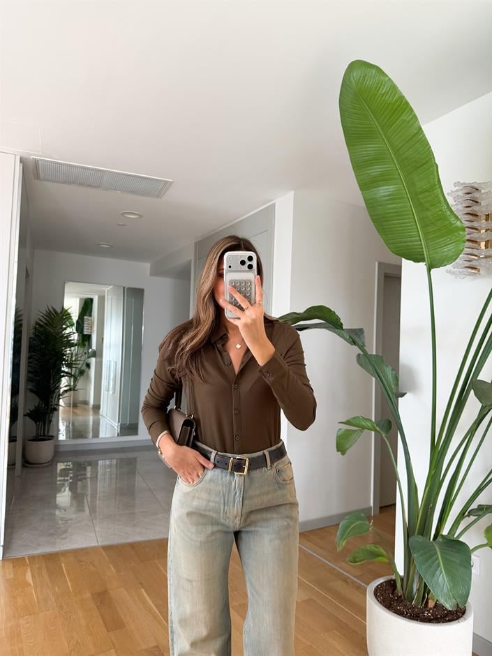 Marc Polo Yaka Basic Bluz - Haki