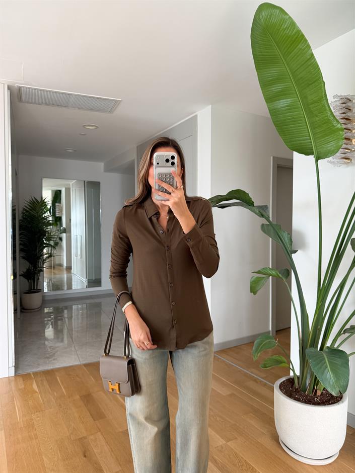 Marc Polo Yaka Basic Bluz - Haki