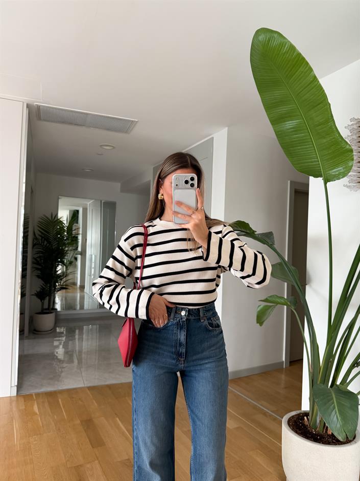 Massi Bisiklet Yaka Çizgili Triko