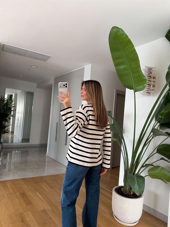 Massi Bisiklet Yaka Çizgili Triko