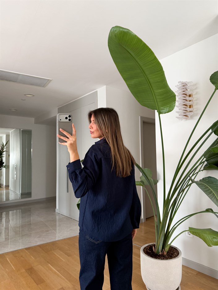 Massi Çizgili Gömlek - Lacivert