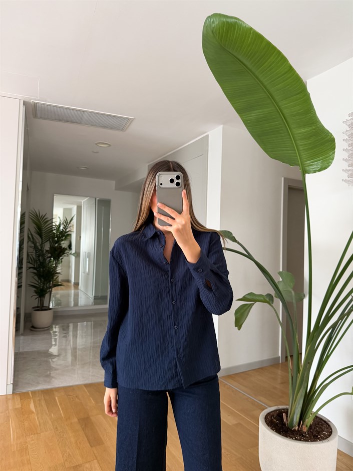 Massi Çizgili Gömlek - Lacivert