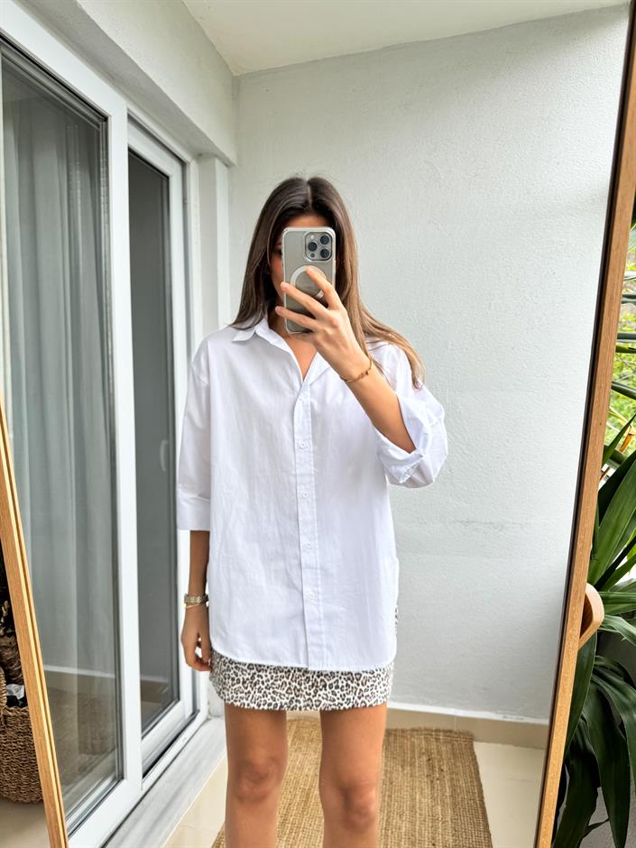 Massi Poplin Gömlek-Beyaz