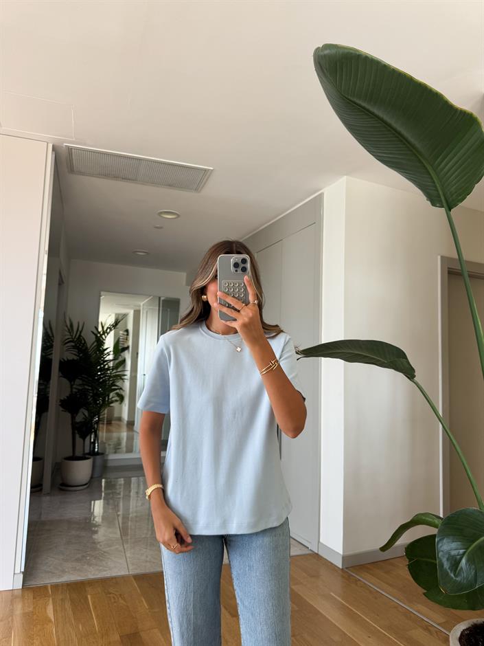 Massimo Bisiklet Yaka Tişört - Bebe Mavi