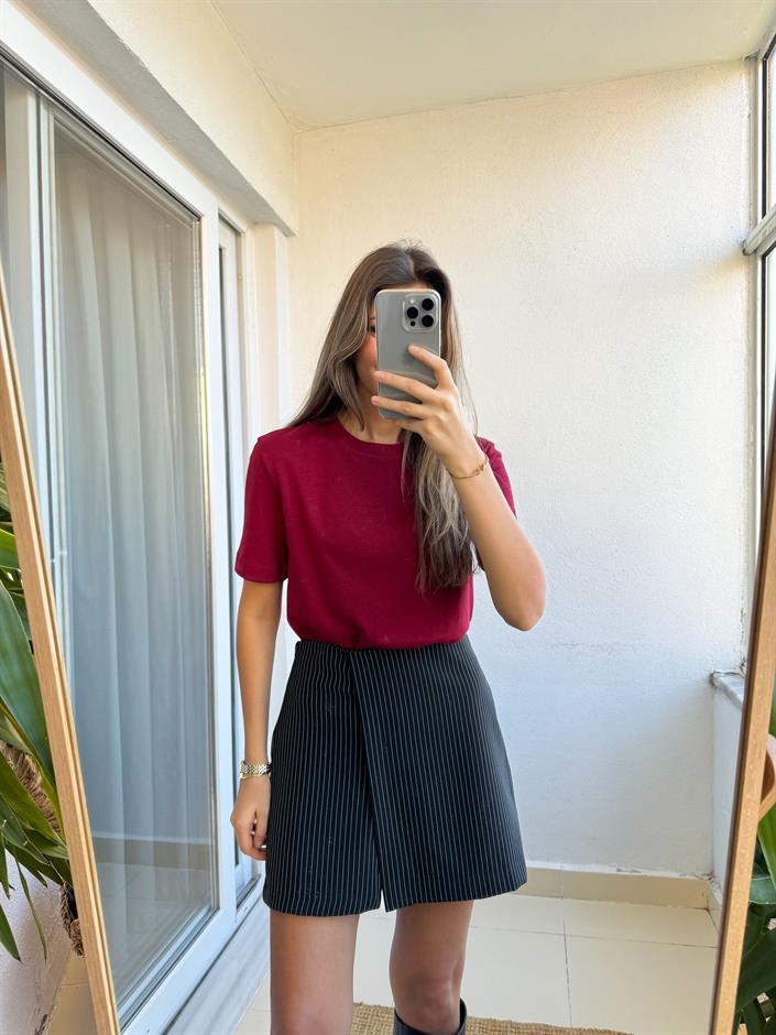 Massimo Bisiklet Yaka Tişört- Bordo