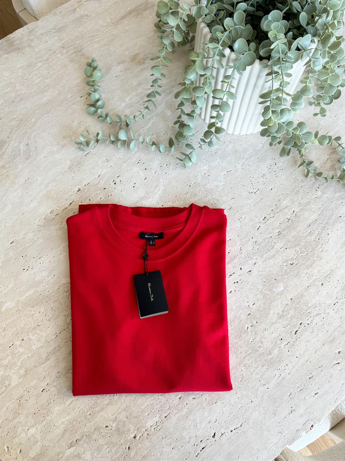 Massimo Bisiklet Yaka Tişört-Kırmızı