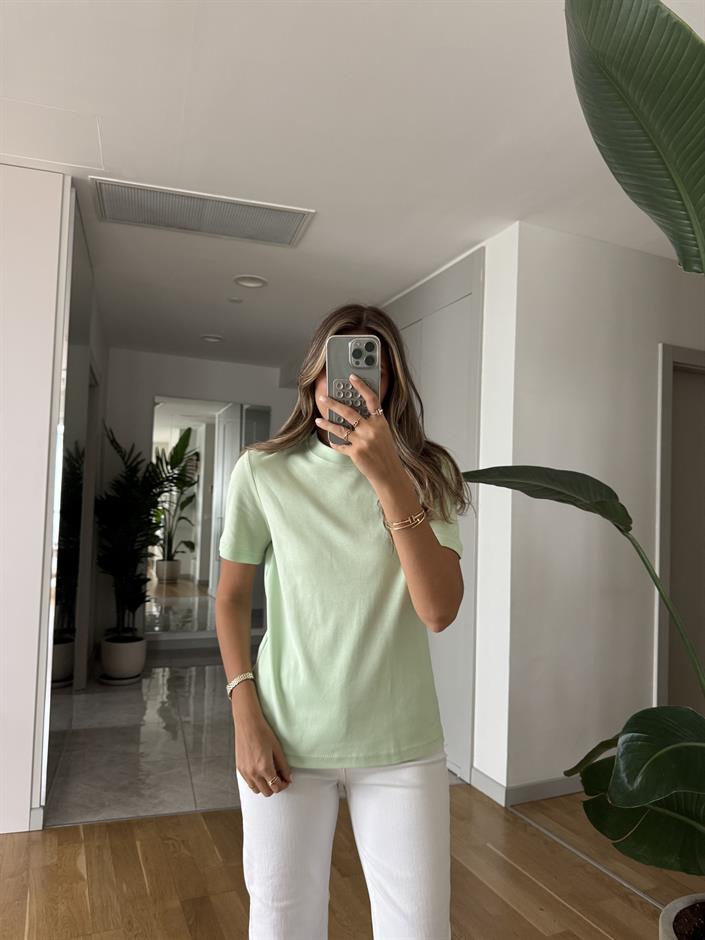 Massimo Bisiklet Yaka Tişört - Mint