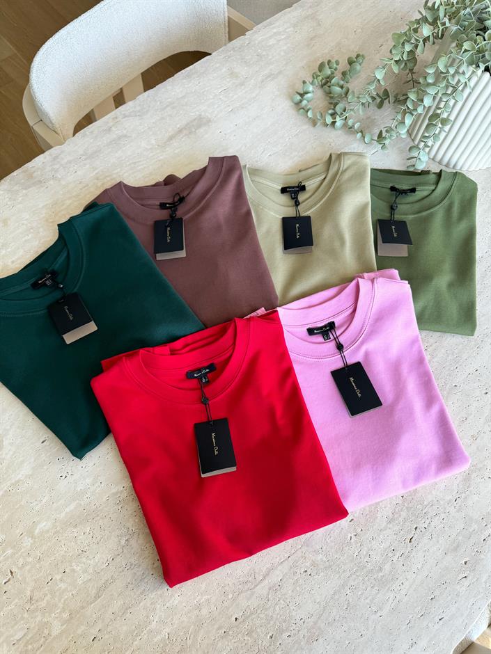 Massimo Bisiklet Yaka Tişört-Pembe