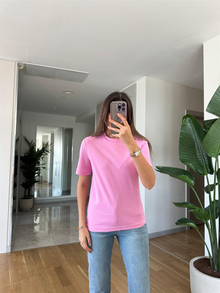 Massimo Bisiklet Yaka Tişört-Pembe