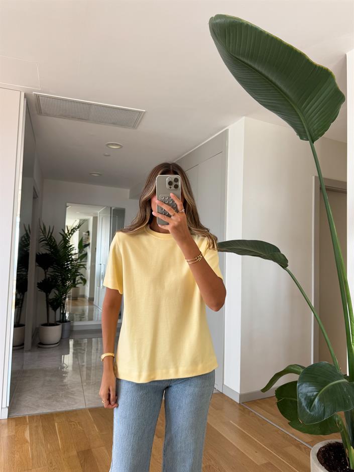 Massimo Bisiklet Yaka Tişört - Sarı