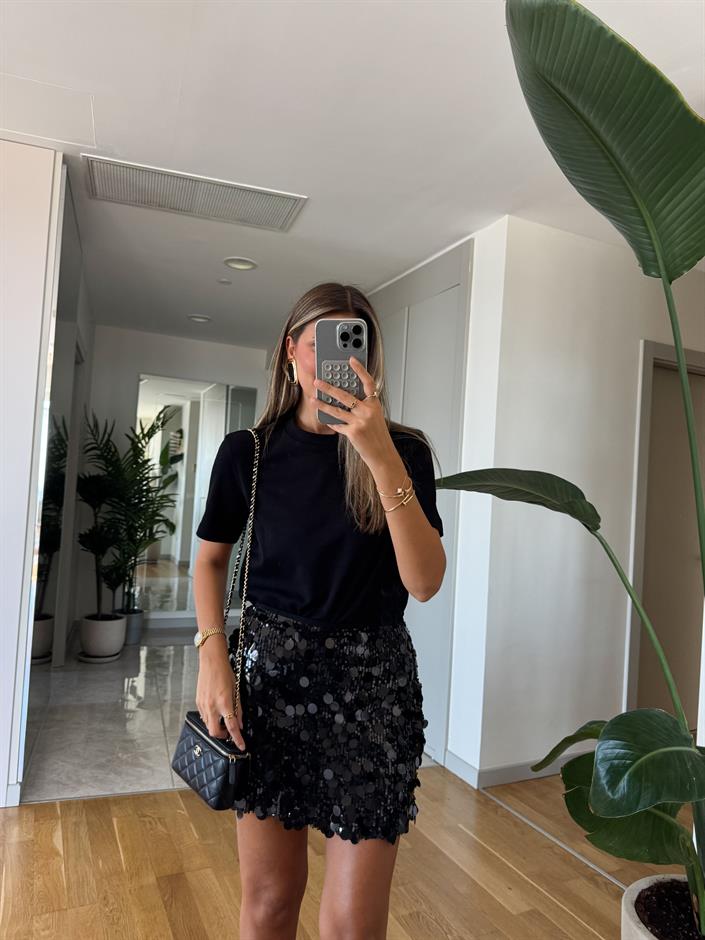 Massimo Bisiklet Yaka Tişört-Siyah