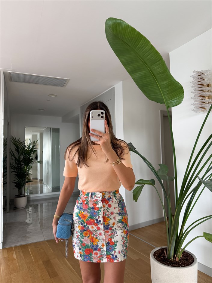 Massimo Bisiklet Yaka Tişört-Yavruağzı