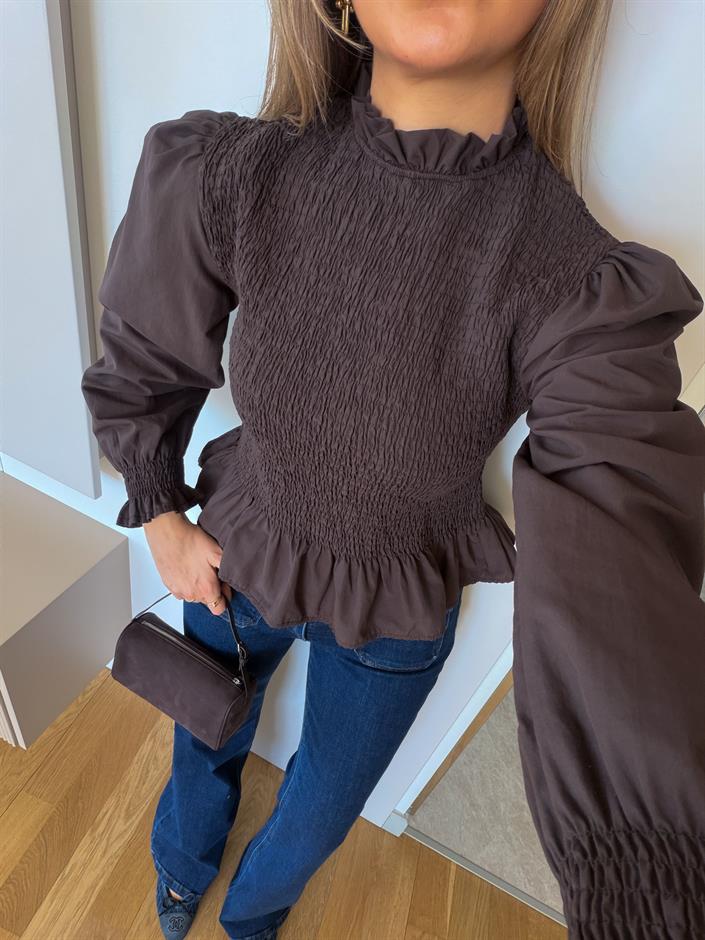 Megan Gipeli Bluz - Kahve