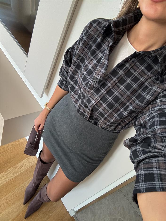 Meloni Ekose Gömlek - Antrasit