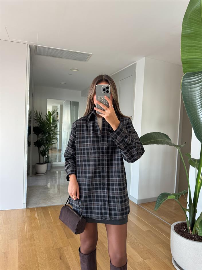 Meloni Ekose Gömlek - Antrasit