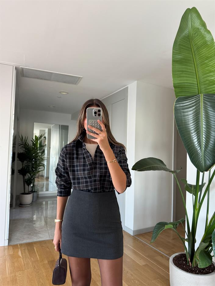 Meloni Ekose Gömlek - Antrasit